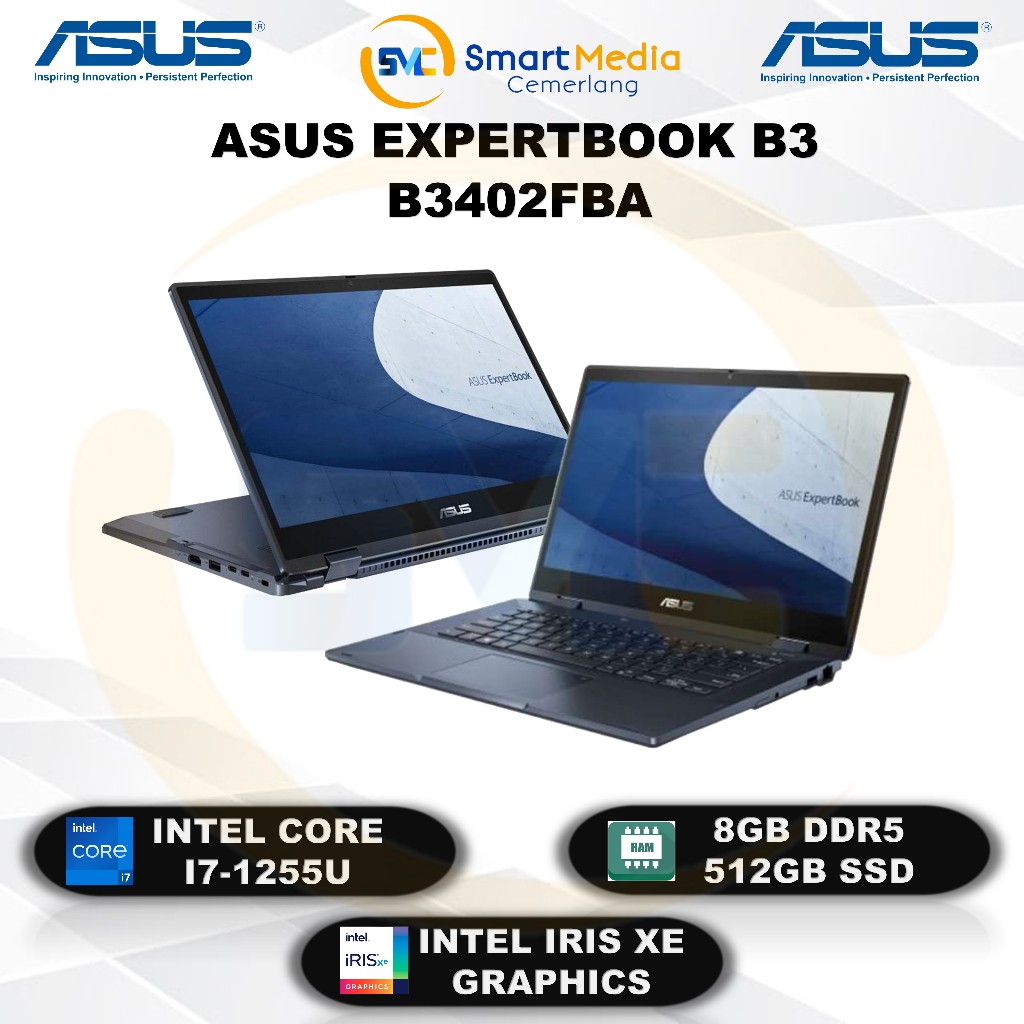 ASUS Expertbook B3 Flip B3402FBA - Intel i7-1255U - 16GB - 512GB - W11 Pro - Office