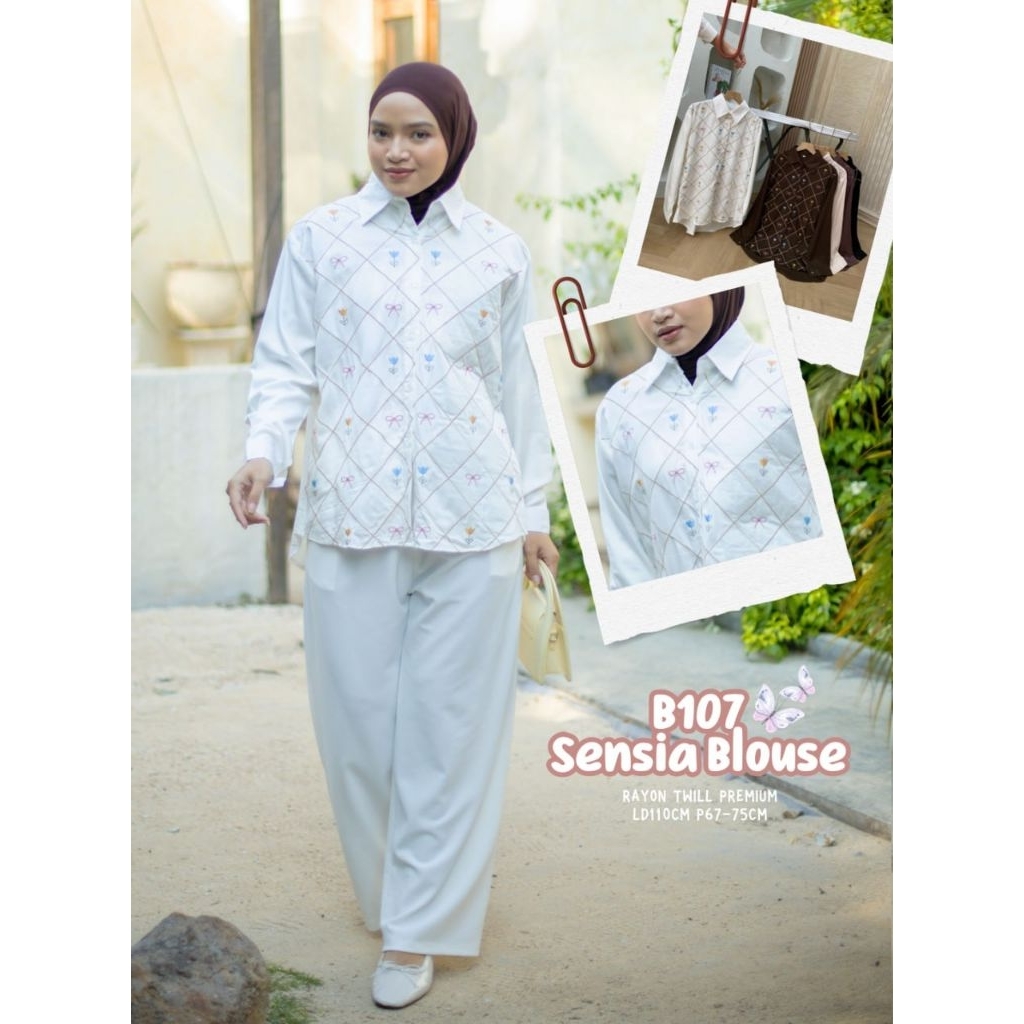 Grosir Sensia Shirt B107 bahan rayon twill premium Ld 110