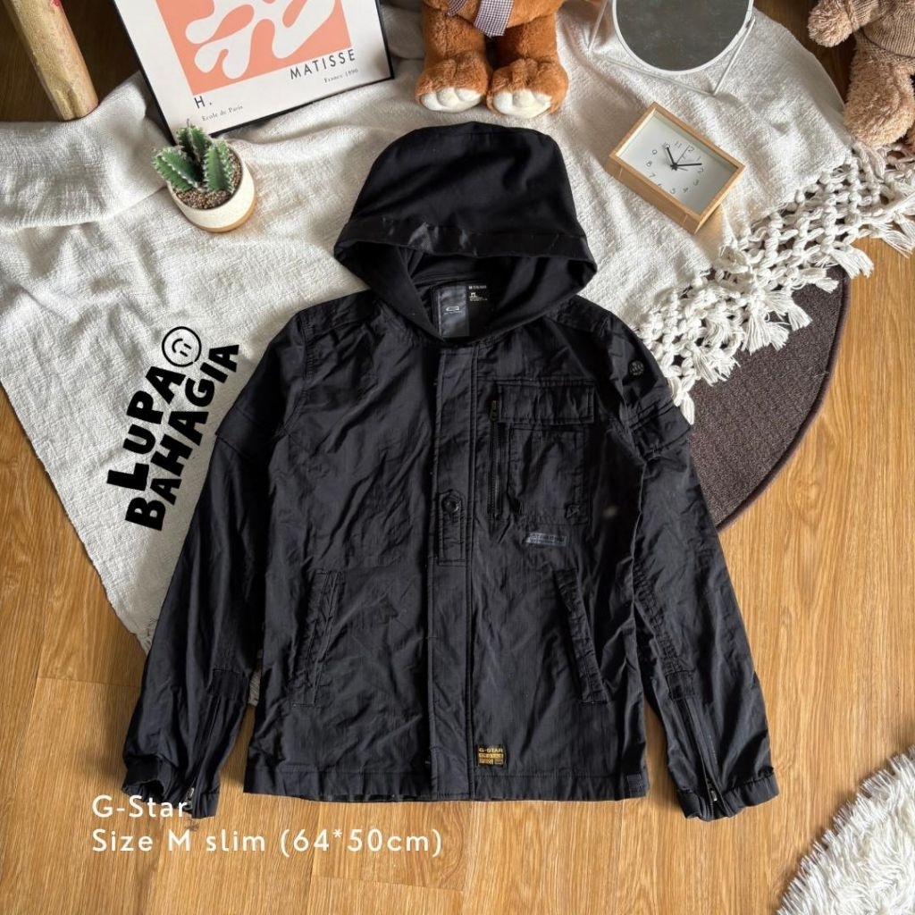 G-STAR Black Cordura Hoodie Jaket size M slim | 100% Original