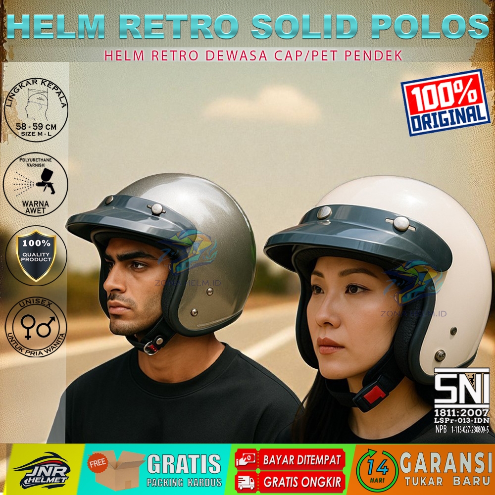 Helem Bogo Half Face Polos cewek cowok Pria Wanita ukuran S M L Remaja Dewasa topi Pet Pendek