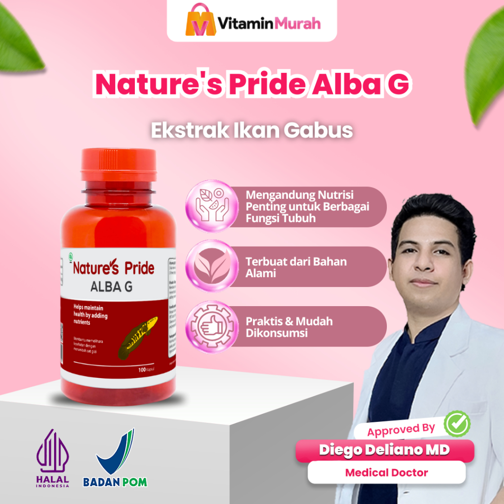 NATURE'S PRIDE ALBA G EKSTRAK IKAN GABUS ALBUMIN ISI 100 KAPSUL
