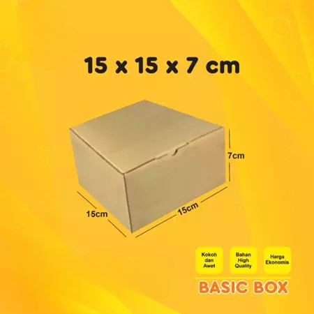 Box Die Cut Ukuran 15x15x7 cm Dus Kotak E Flute Kue Tart & Bolu Kardus Single Wall Packaging Hamper 