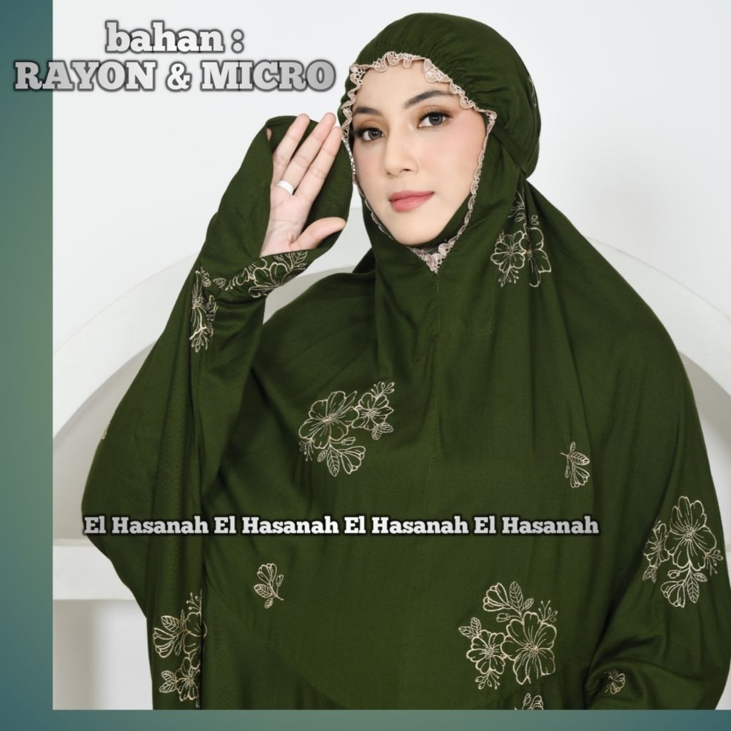 Mukena Terusan dewasa bordir ZEVANIA bahan RAYON dan MICRO premium