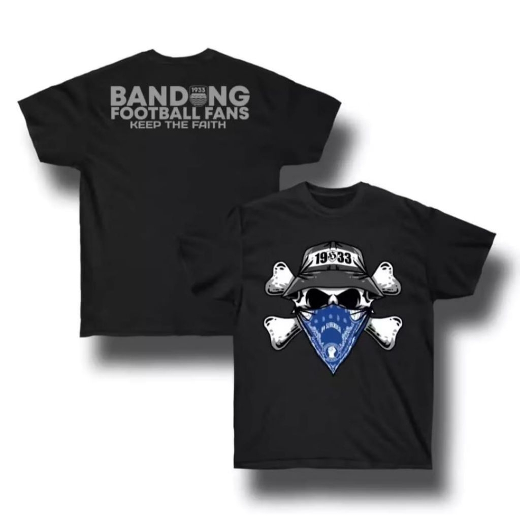 Kaos Hitam Bandung Football Fans Desain Terbaru T-shirt Unisex