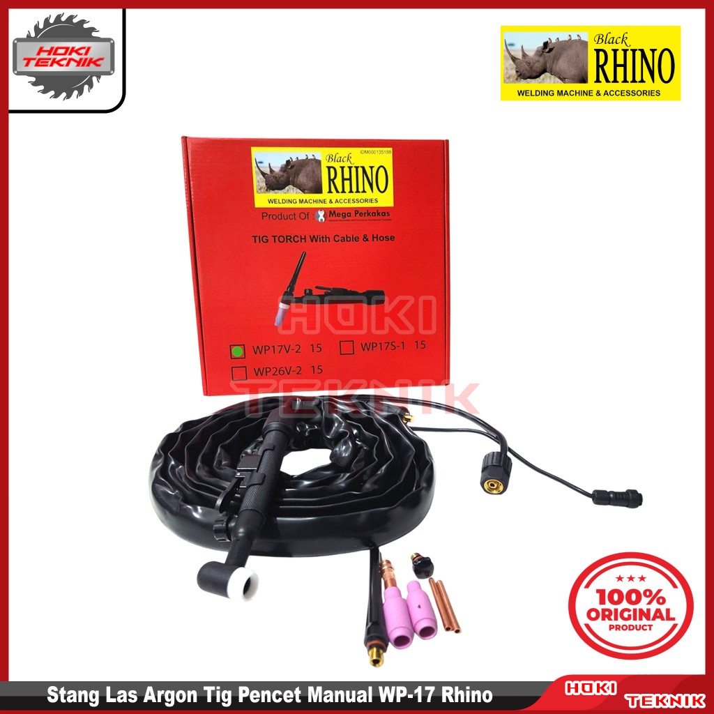 Stang Las Argon Tig Pencet Manual WP-17 Rhino