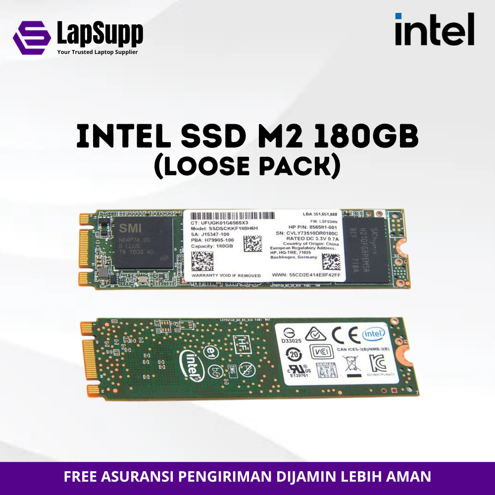 Promo SSD Intel M2 180Gb Garansi 3 Tahun New Ssd Laptop Asus, Acer, Hp, Lenovo