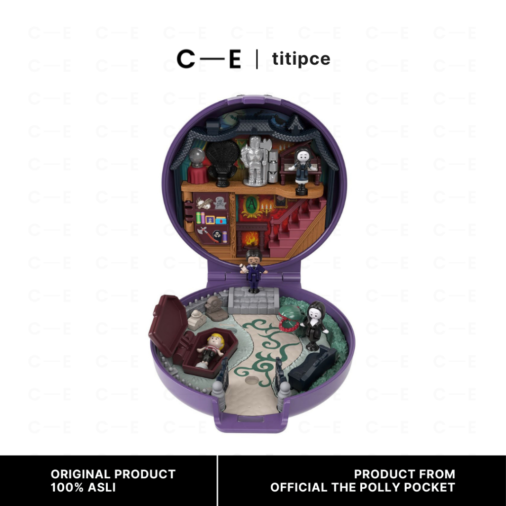 Polly Pocket The Addams Family Collector's Playset 4 Special Edition Figures and 1 Accessory HXW25