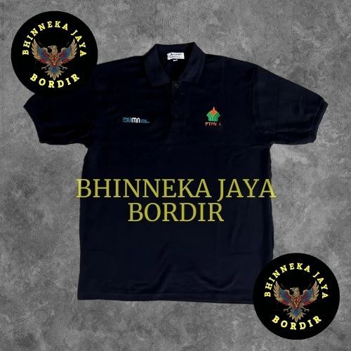 KAOS POLO BUMN PTPN 4 HITAM FULL BORDIR