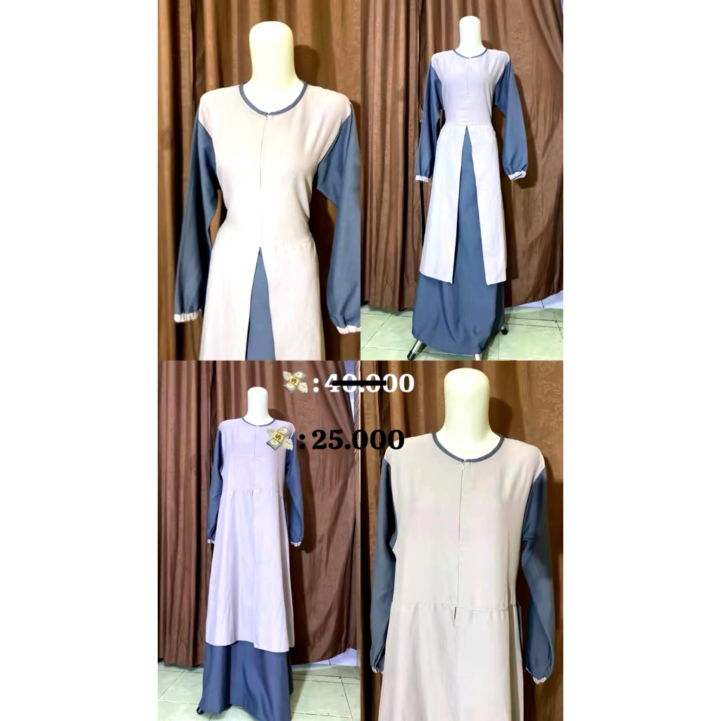 gamis abu navy+admin