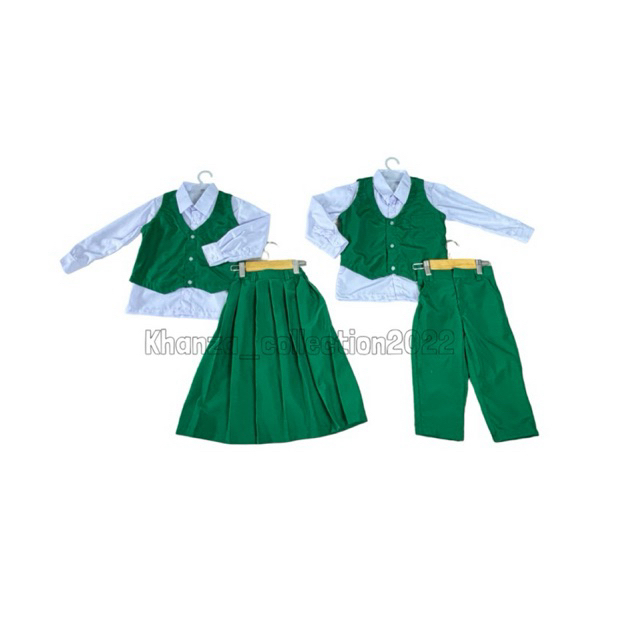 Seragam TK nasional hijau putih terlaris