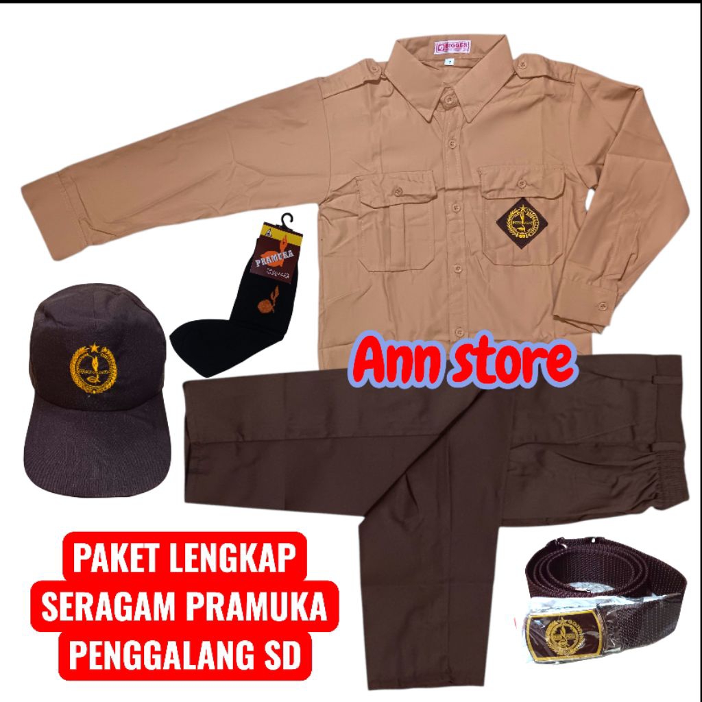 Seragam pramuka penggalang sd laki laki,Celana  pramuka PDL sd laki laki,Baju pramuka sd