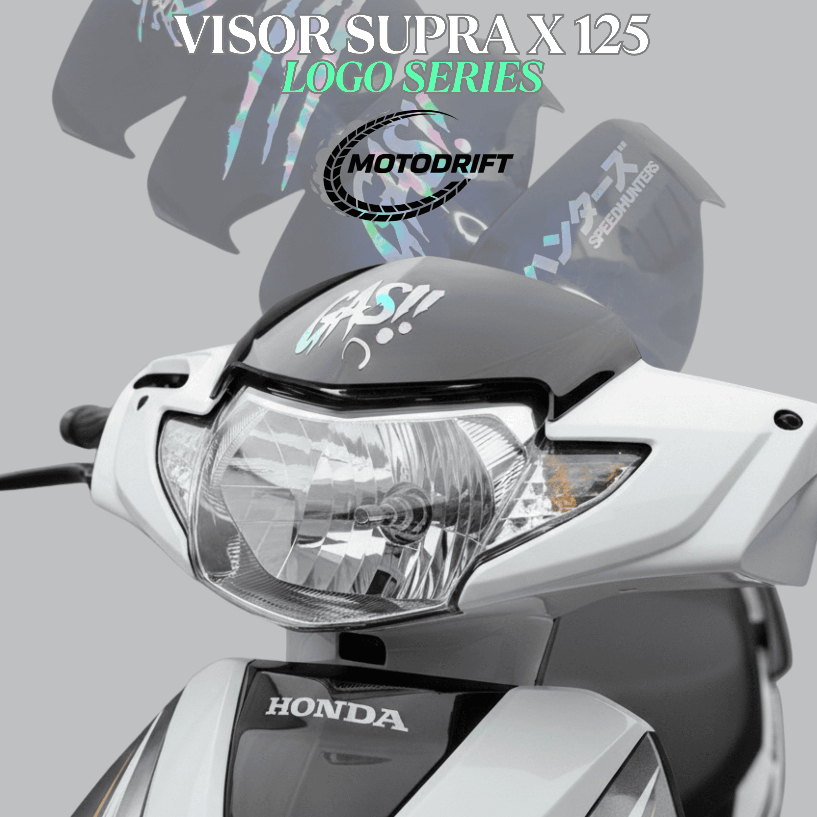 VISOR MOTOR SUPRA X 125 SPORTY MODEL MIO SOUL DENGAN STIKER MOTIF CAKAR SPEEDHUNTER HOLOGRAM WINDSHI