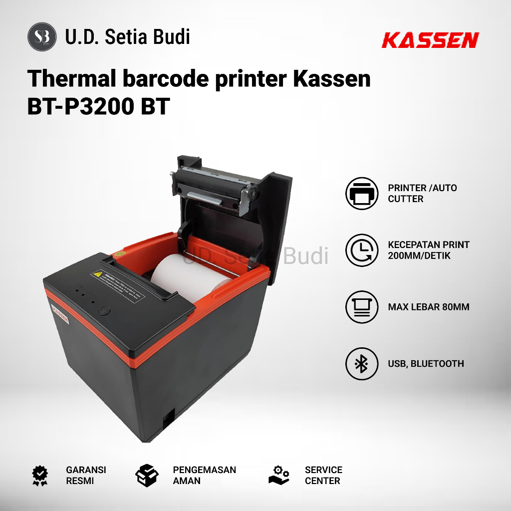 Thermal Printer Bluetooth / Ethernet Kassen BT-P3200 BT USE Auto Cutter
