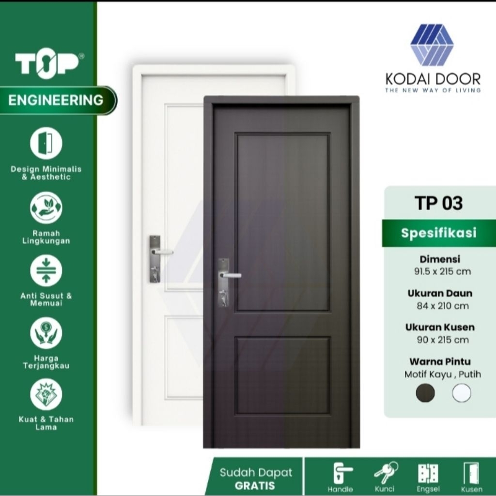 New Pintu Kayu TOP Engineering Door Tipe - TP 03