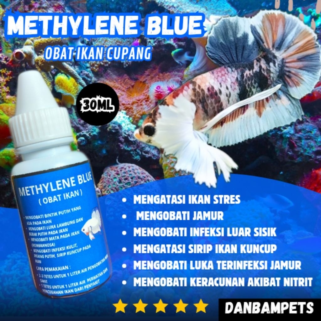 Obat Biru Ikan Cupang Premium / Methyline Blue Premium 30 Ml