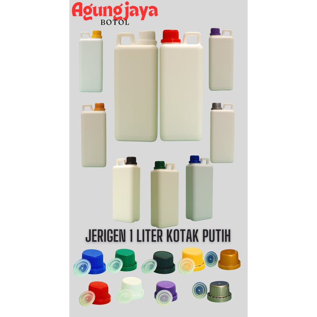 Jerigen 1 Liter Kotak Putih / Jerigen / Drigen / Jirigen / Jerigen Kosong / Jerigen 1 Liter
