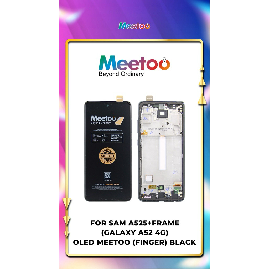LCD SAM A525+FRAME OLED MEETOO BLACK+TS /A526 (GALAXY A52 4G/A52 5G) FINGERPRINT