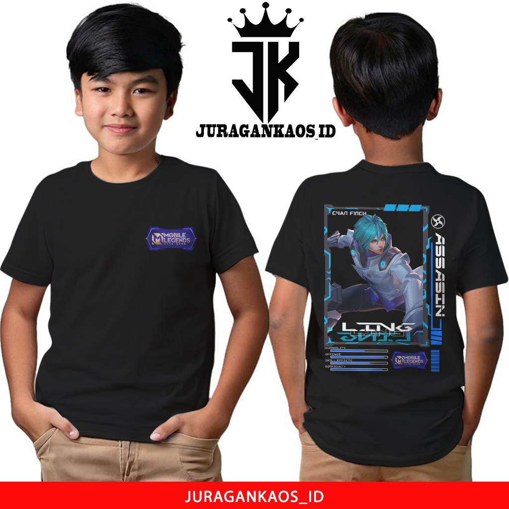 JuraganKaos Anak Motif Mobile Legend Ling Cosmo Guard Baru - Kaos Anak Usia 1 Tahun Sampai 12 Tahun 