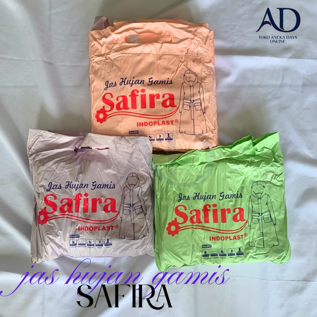 Jas Hujan Gamis Safira Indoplast / Jas Hujan Gamis Rok Safira / Jas Hujan Model Terbaru Safira