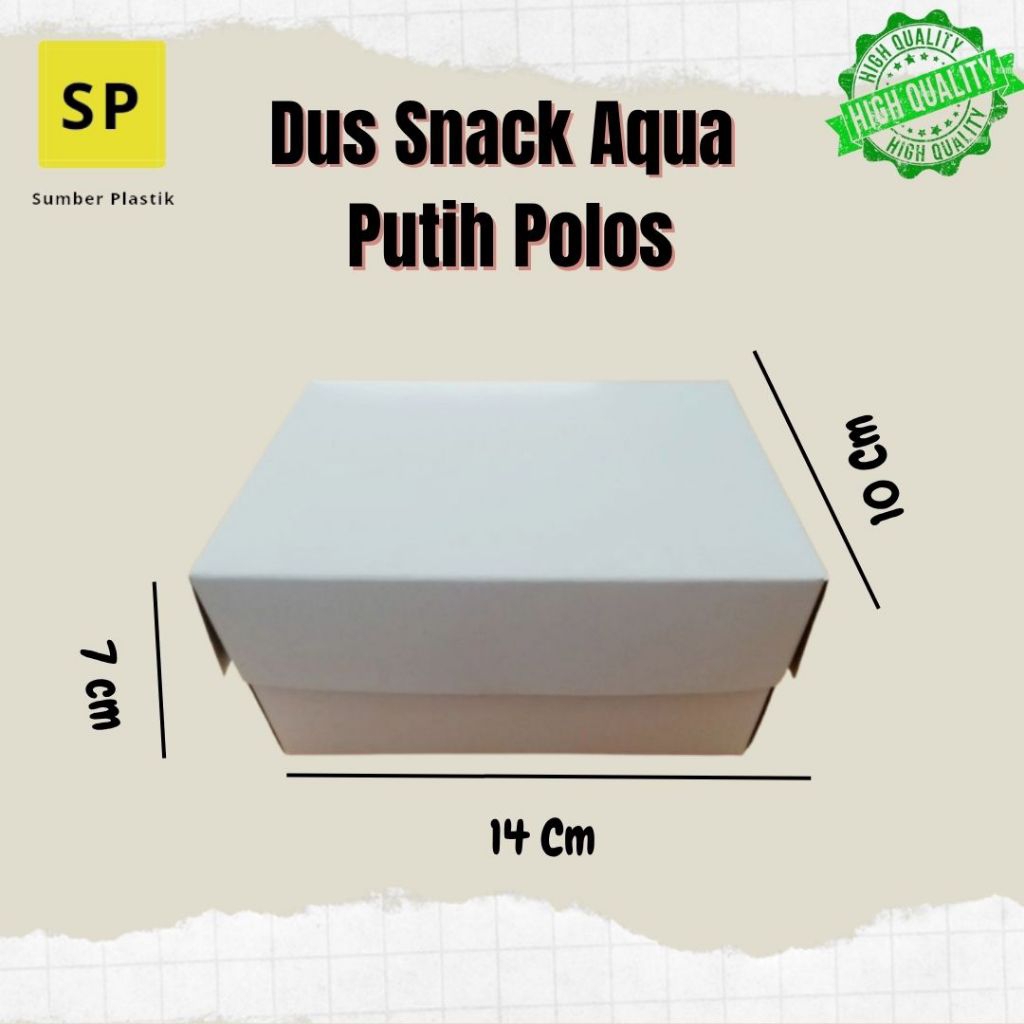 Dus Snack Aqua 14x10x07 Putih Polos