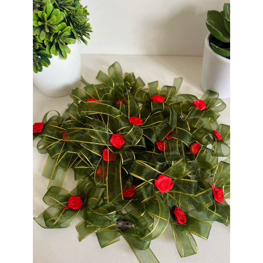 pita semat bunga / pita panitia / pita baju / pita tempel / pita acara / pita pesta