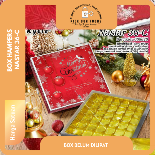 Box Kue Nastar 36hole | Box Nastar Natal / Christmas | Dus Hampers Kue Nastar