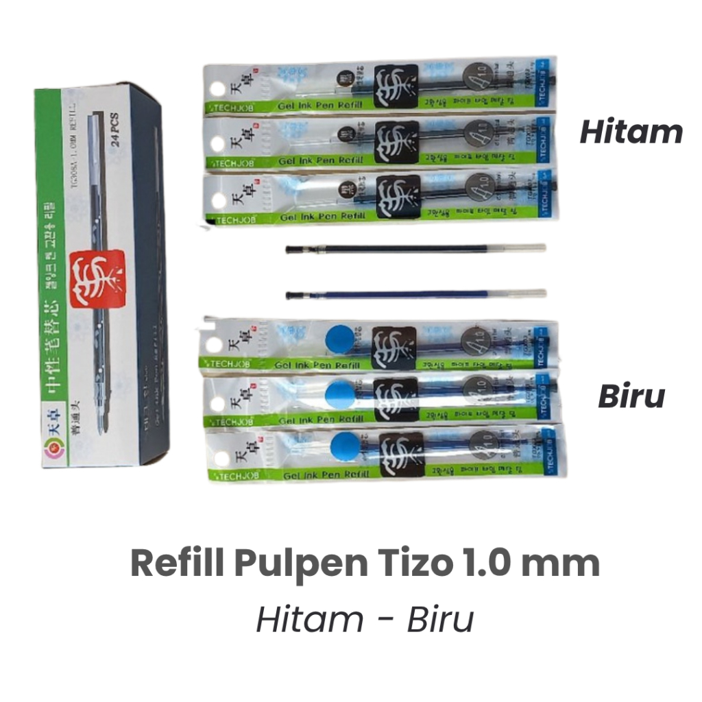 TIZO Refill Pulpen Gel 1.0 mm Isi Ulang Pulpen Gel Tizo