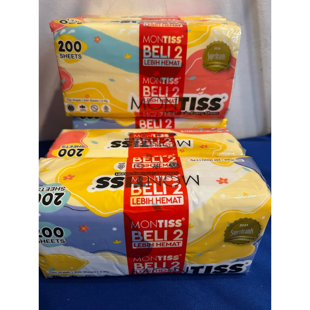 Tisu Montiss 200 set(2pack)Tisu wajah montiss 2 ply |200s