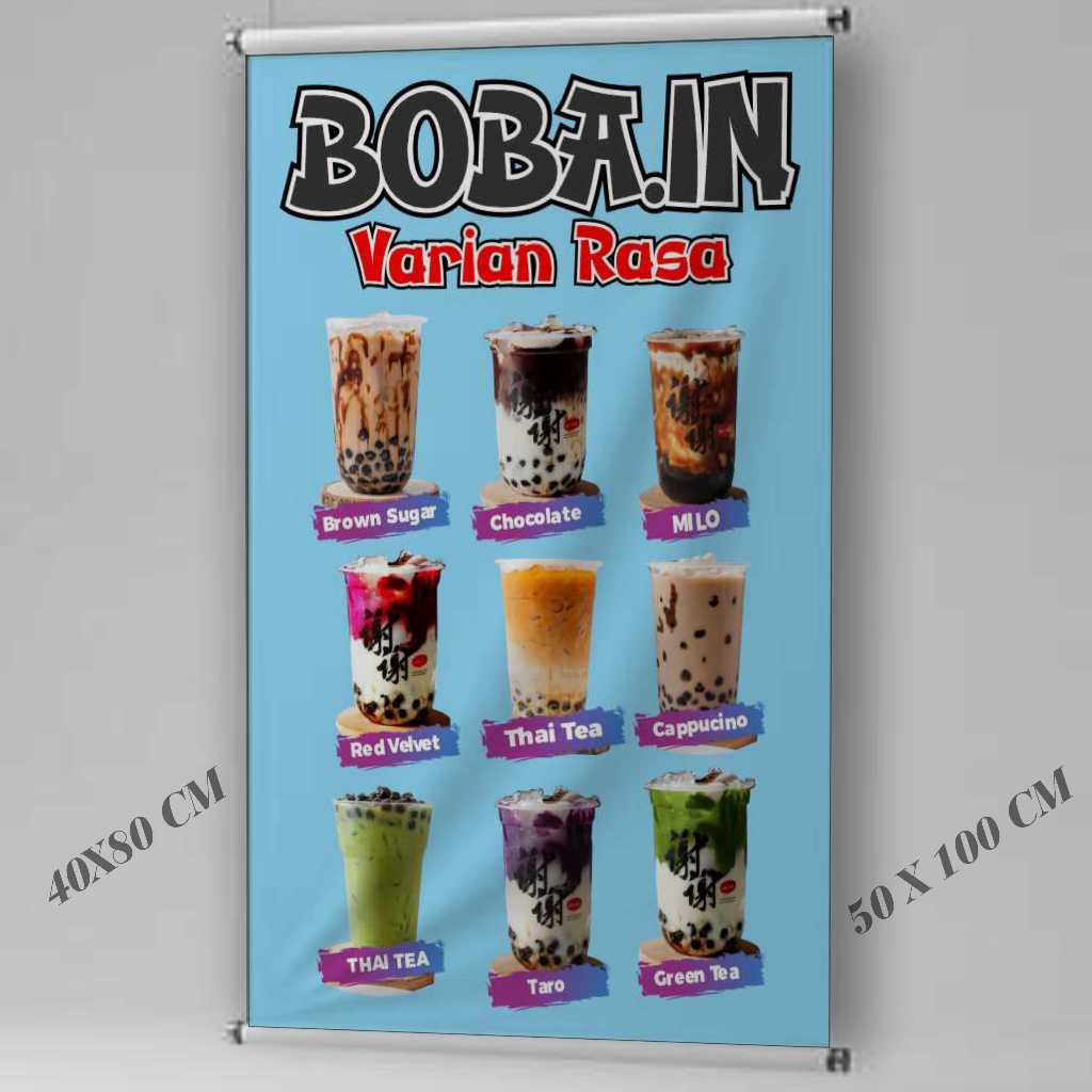 Cetak Spanduk Cetak Banner varian rasa boba  Costom Desain