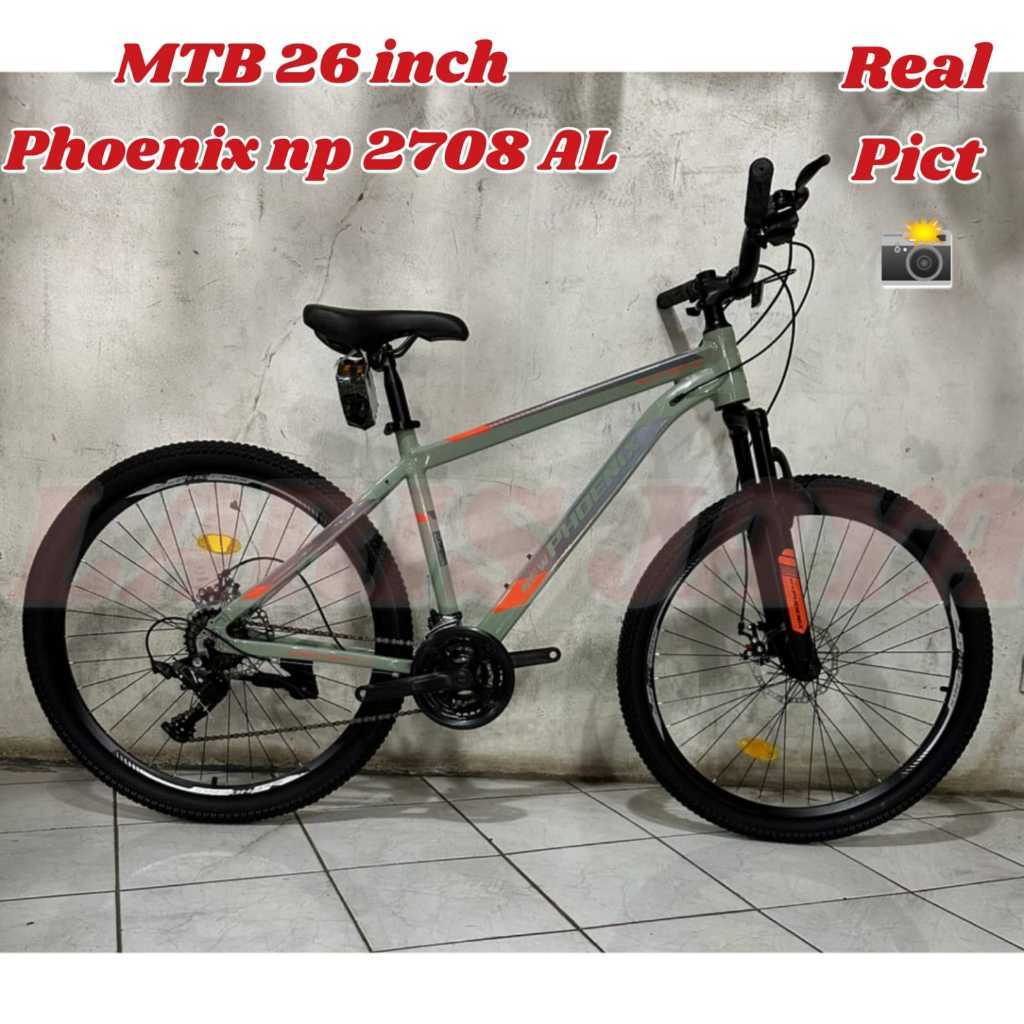 Sepeda gunung ukuran 26 inch sepeda mtb PHOENIX 2708 AL mtb 26 PHOENIX FRAME ALLOY 3X8 SPEED TERBARU