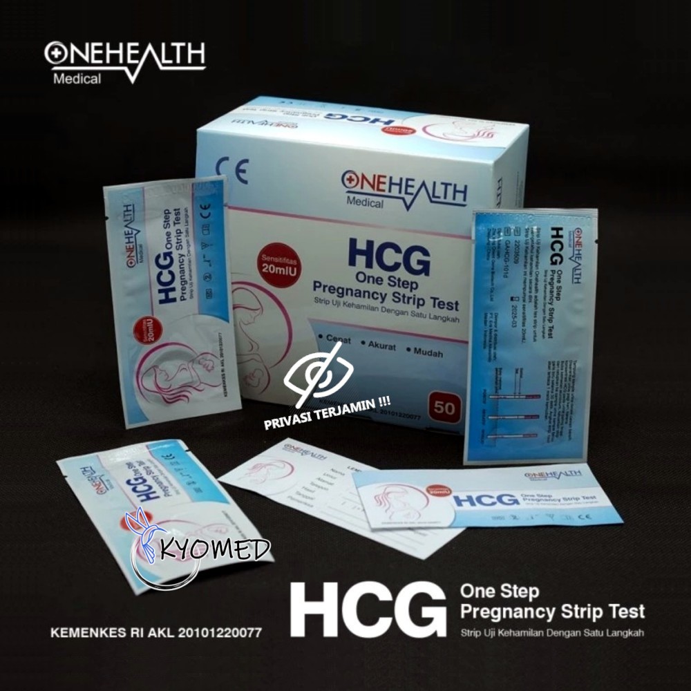 1Box Isi 50 pcs - Tes Pack Kehamilan OneHealth / Test pack / Tespek / HCG Urine Pregnancy