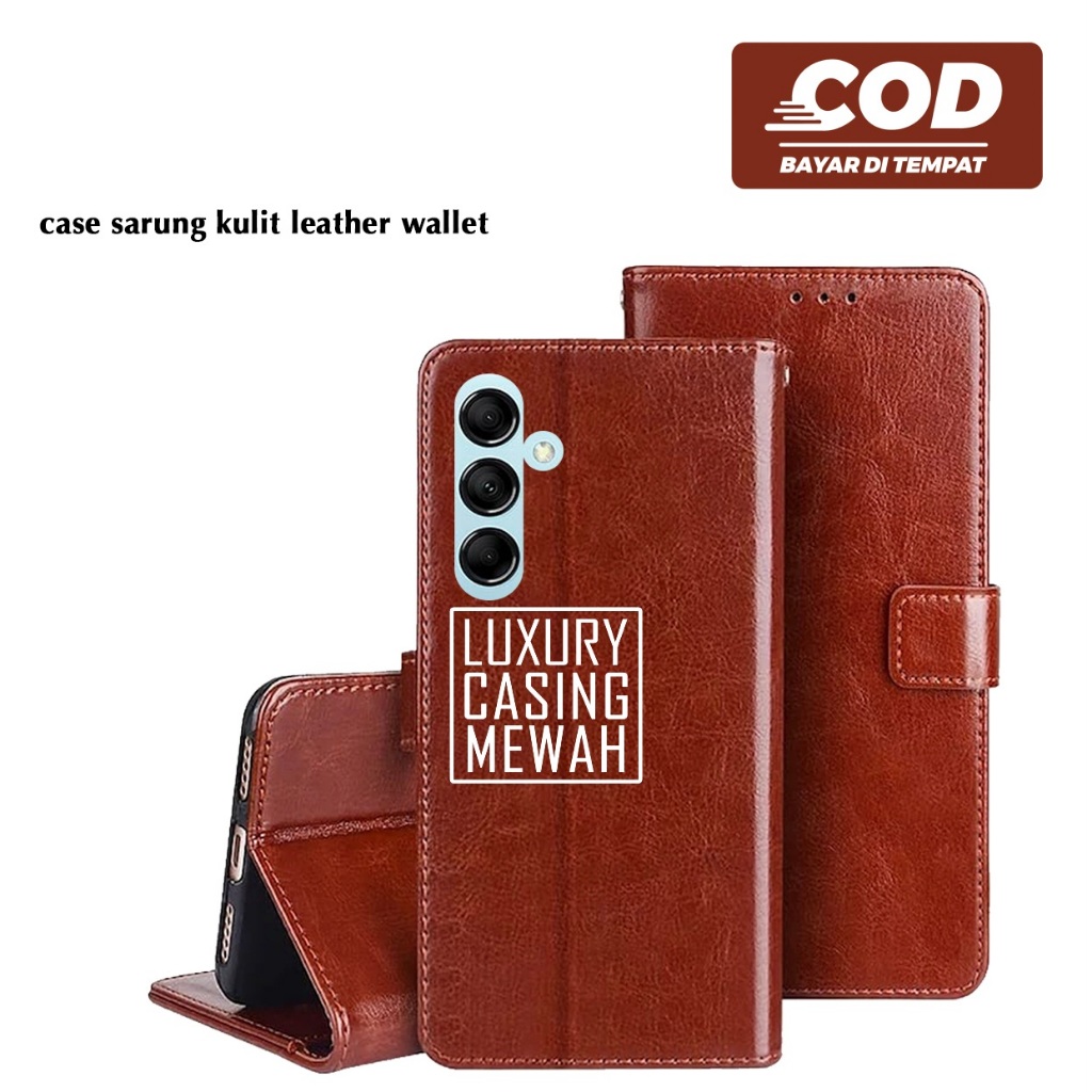 Case Sarung Kulit / Flip Leather case Premium Flip Wallet Case for Samsung M14 5G Samsung M15 5G Sam