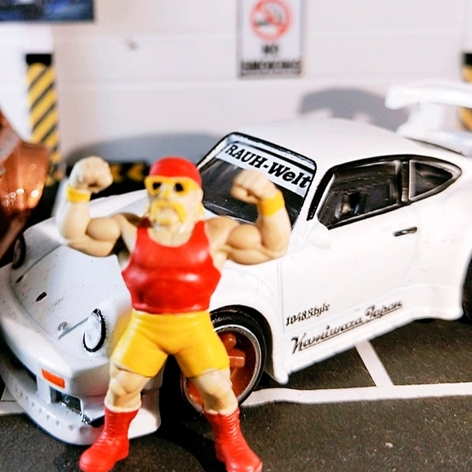 figure Skala 1:64 Hulk Hogan, Karakter Figure Smack Down, Diorama Diecast Figure Scale 64