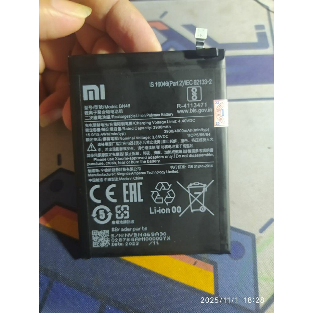 baterai redmi note 8 BN46 copotan