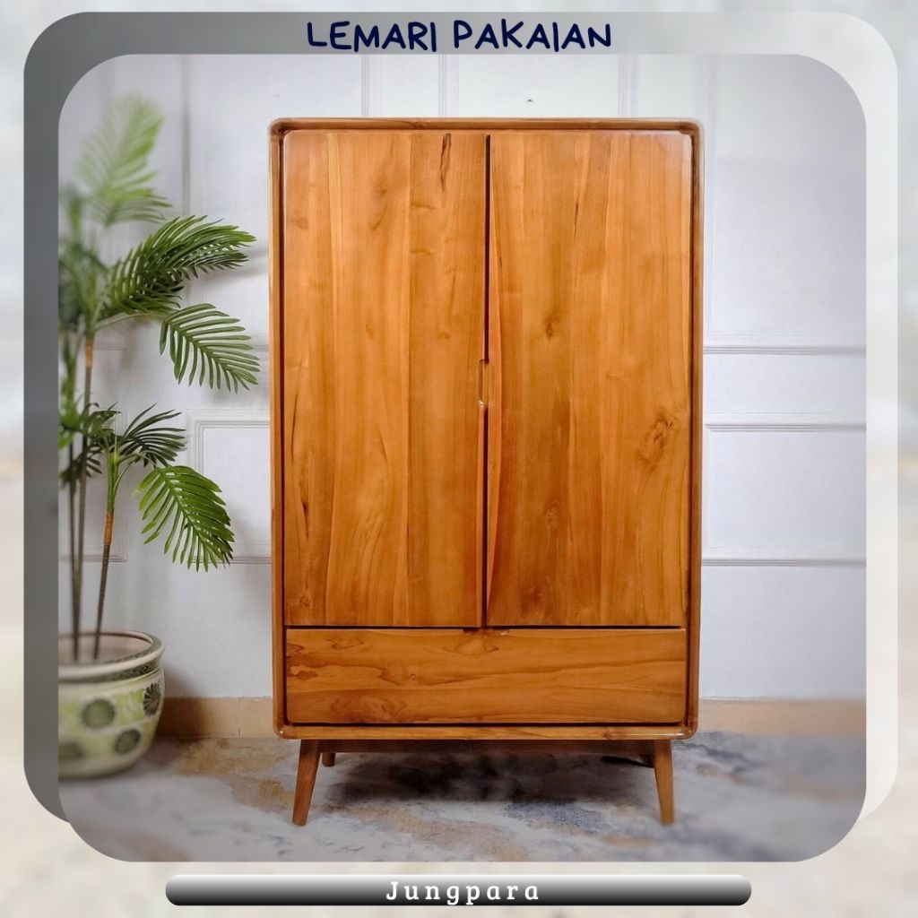 Lemari baju lemari pakaian minimalis modern kayu jati