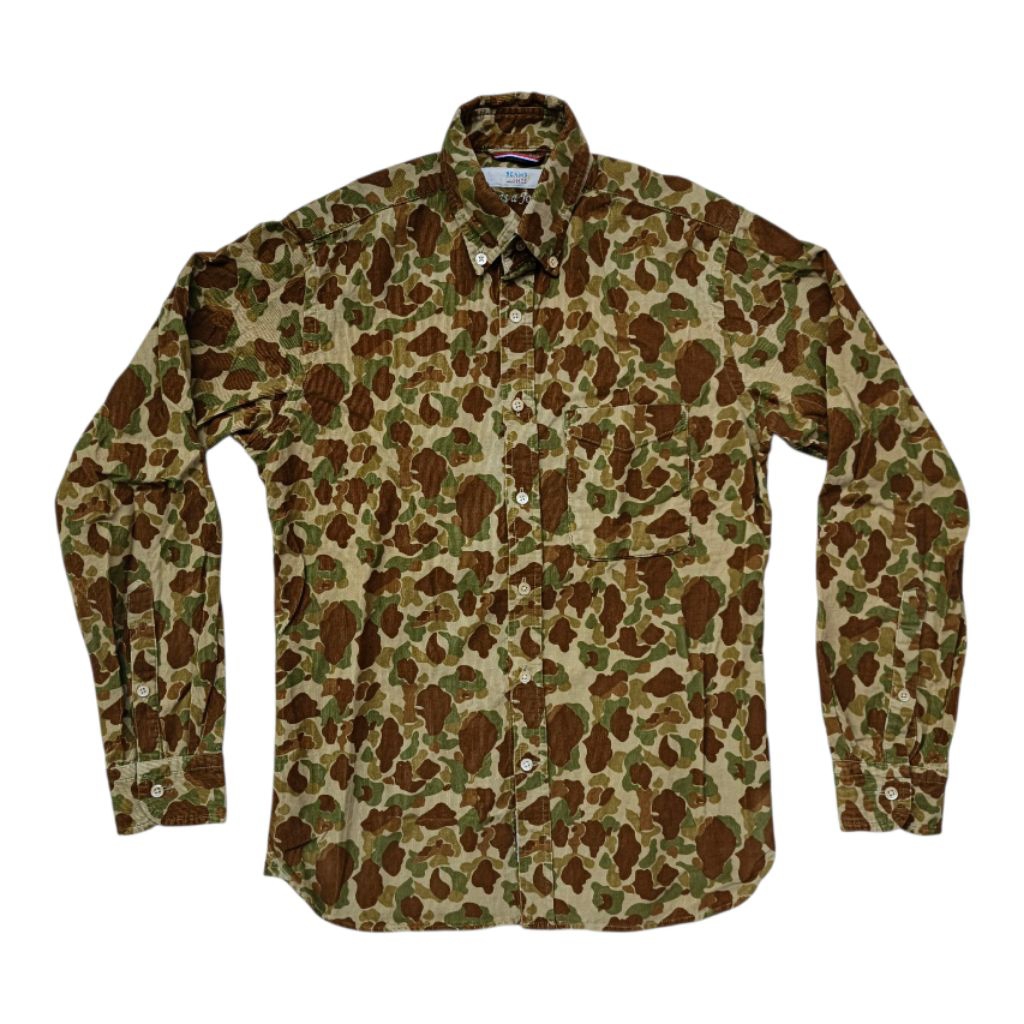 Beams Lights Corduroy Duck Camo Button Down Shirt