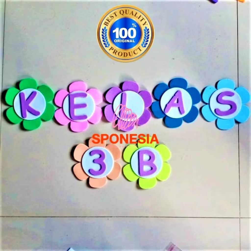 ( 1 Huruf ) Custom Nama Untuk Dekorasi Dinding/Huruf/Pintu Kelas/ulang tahun Bahan Spon Ati / eva Pr