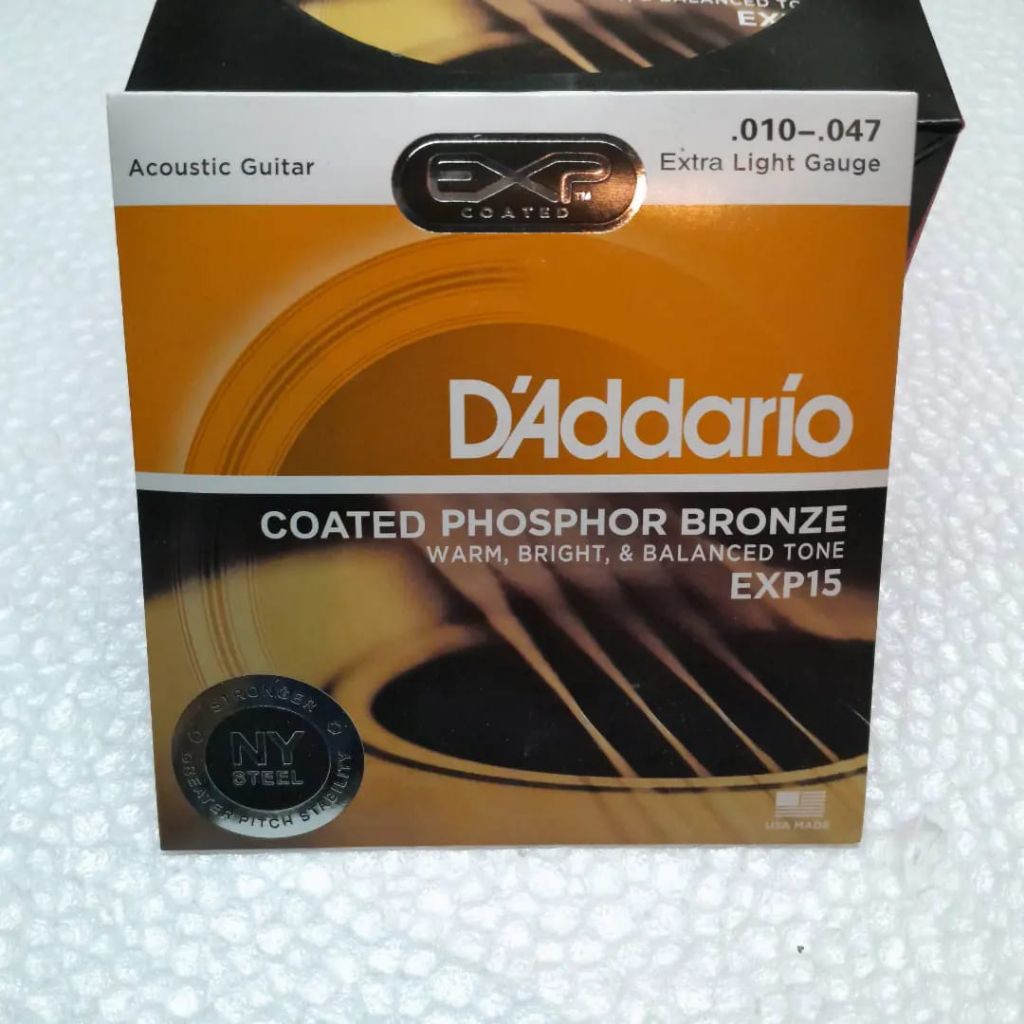 Senar Gitar Akustik 0,10 D'Addario EXP 15, Senar Gitar Akustik 0,10