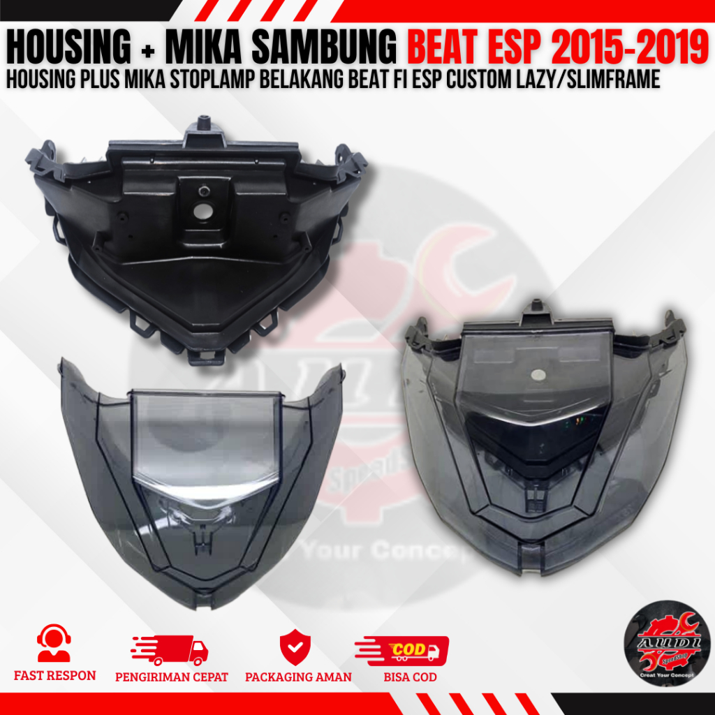 Housing Stoplamp Beat ESP 2016-2019 Custom LED Housing+Mika Bahan Custom Beat Fi Esp 2015-2019