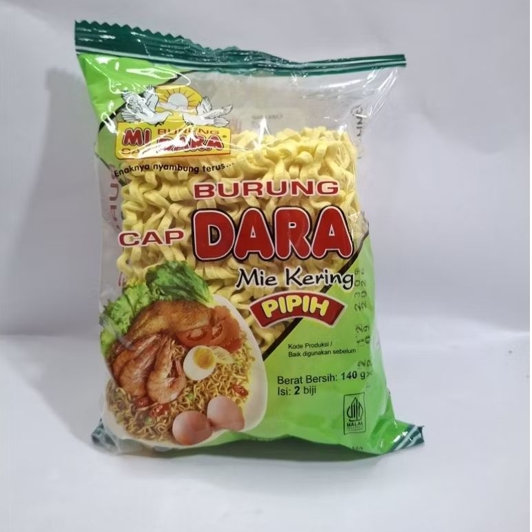 Mie Burung Dara Pipih / Mie Keriting Pipih 140g