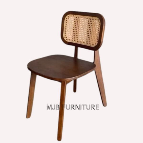 kursi cafe rotan kayu jati minimalis / kursi teras rumah kayu jati / kursi rotan kayu estetik