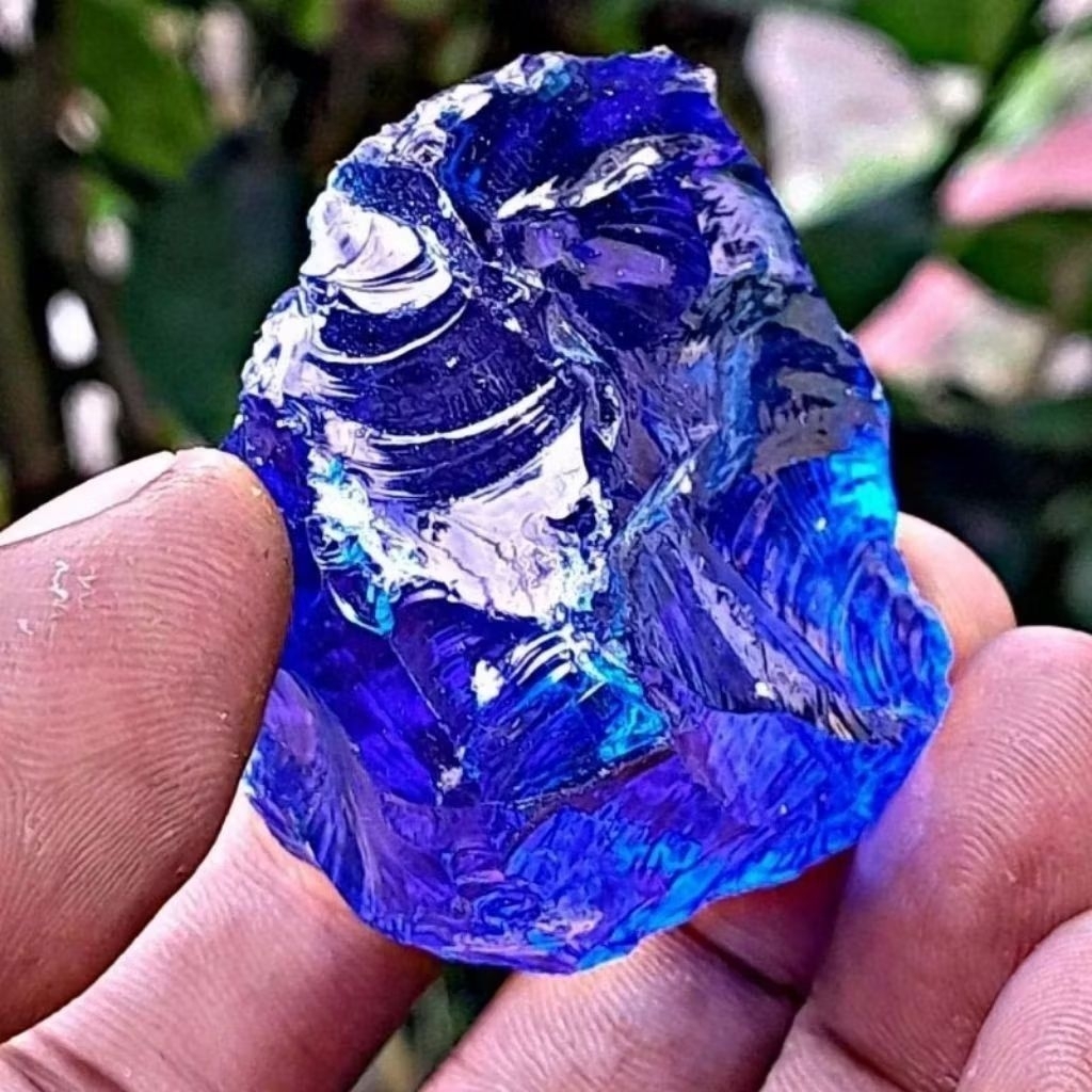 batu akik bongkahan king shappire blue royal obsidian