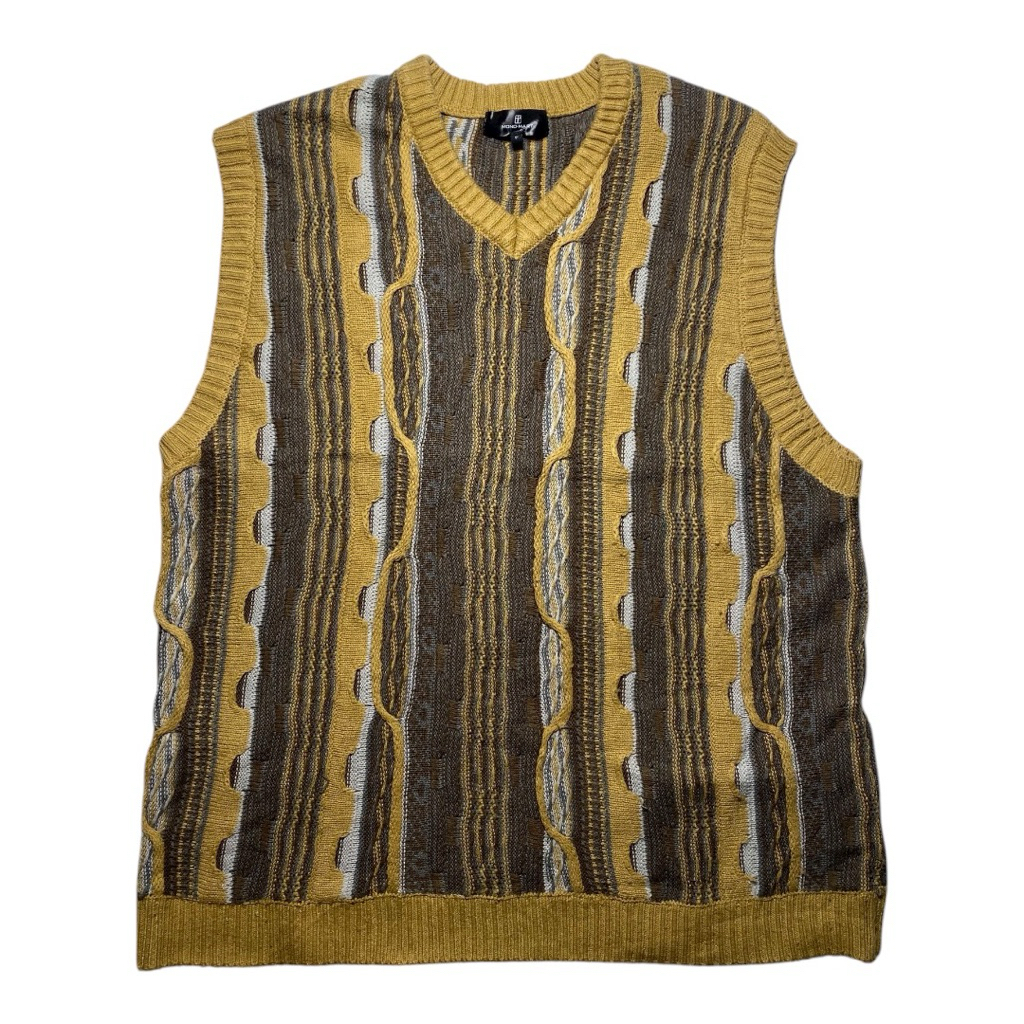 vest knitwear vintage 3d pattern by mono mart (XL)