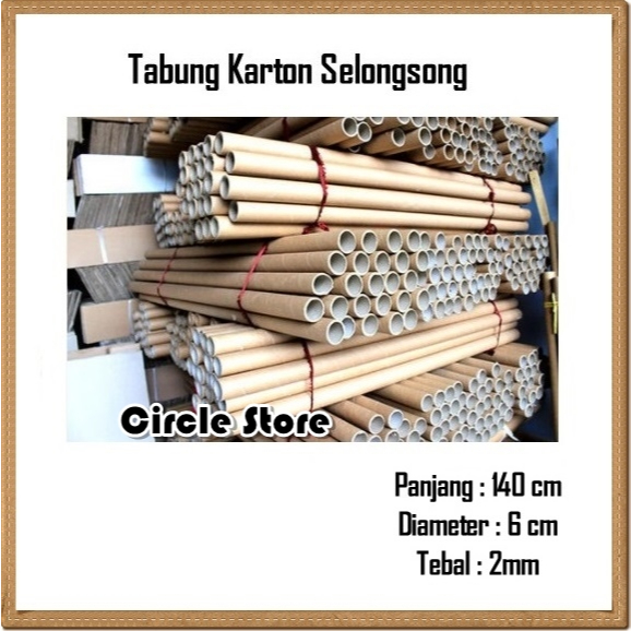 Tabung Kardus Selongsong 140cm 6cm Besar Kecil / Paper Core Tube Karton