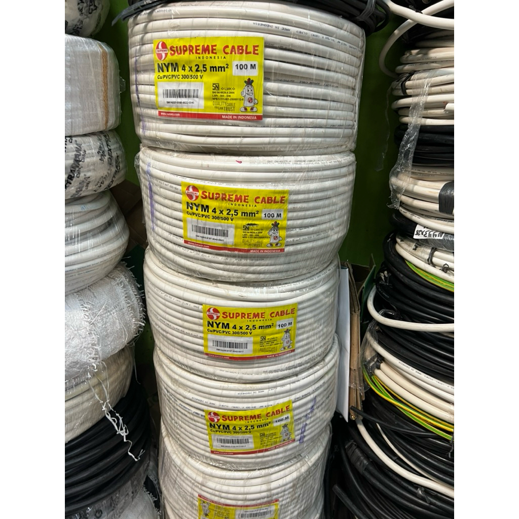 Kabel Supreme NYM 4x2.5 Tunggal Putih 50m 100m / NYM 4x2,5 Supreme NYM 4x2.5mm Tunggal
