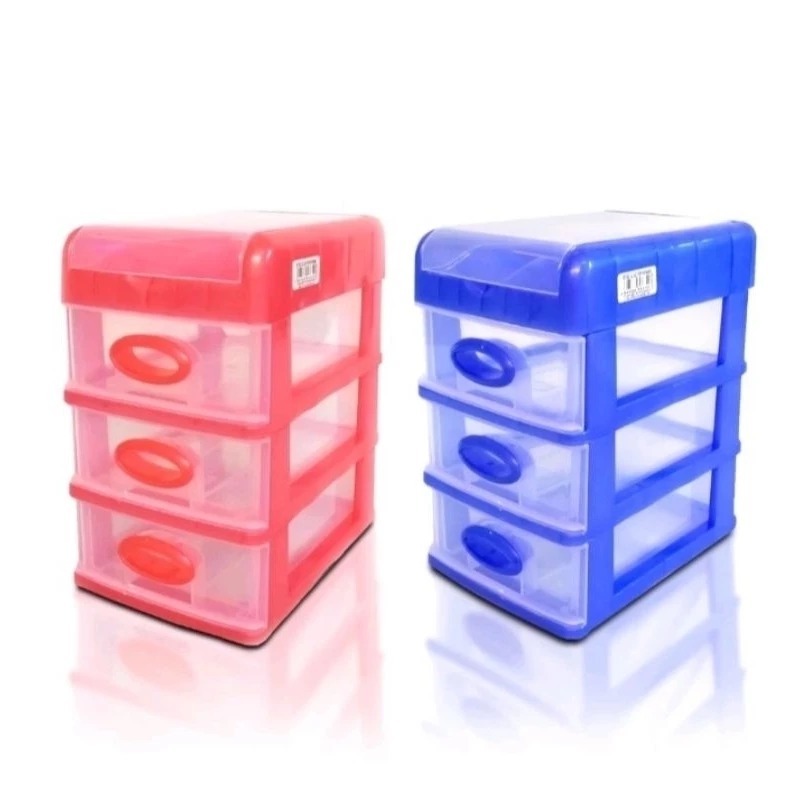 Shinpo Mini Drawer 3 Slot Plastik Murah Aman Laci Susun Mini Plastik 3 Slot Shinpo Rak Container Fel