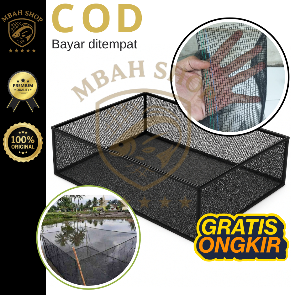COD - Waring Keramba Kolam Ikan Waring Hapa 5Mx5Mx1M Rk Super Waring Kassa Hijau Gratis Ongkir