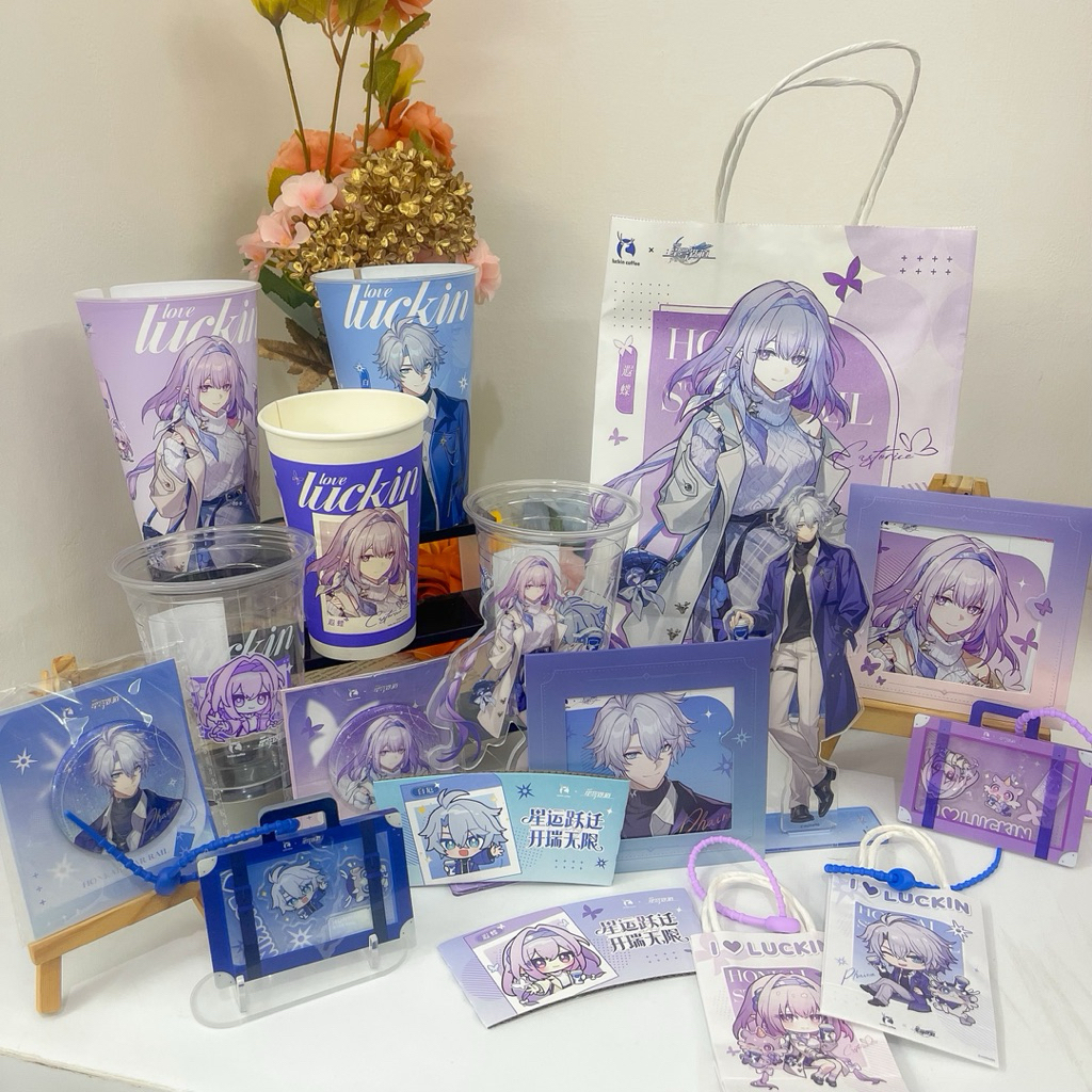 READY STOCK OFFICIAL Honkai Star Rail HSR Luckin Coffee Collab x Phainon OFFICIAL Standee Shikishi B