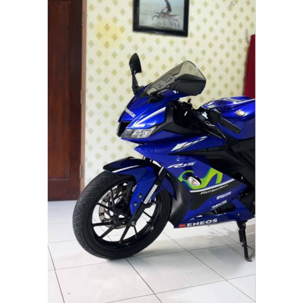 striping lis stiker standar ori R15 V3 Movistar 2018 2019 biru stiker ori R15 Movistar striping R15;