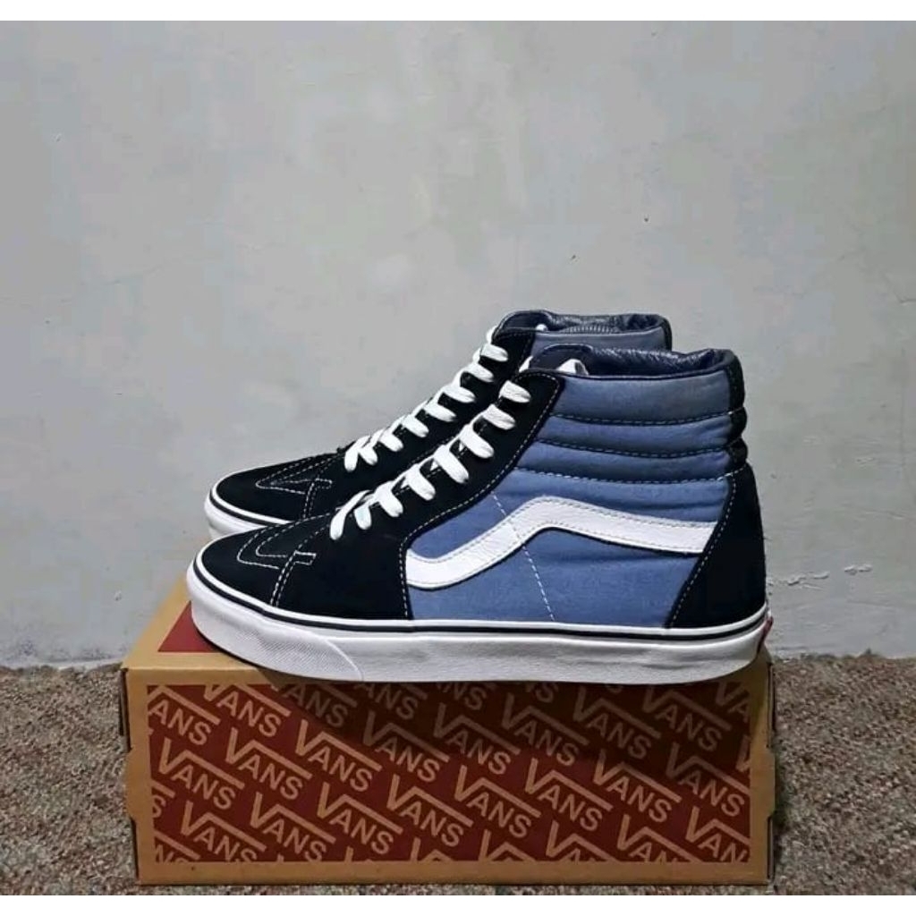 ORIGINAL 100%,SEPATU VANS SK8 HIGH NAVY BNIB KODE WAFFEL EVB RESMI GLOBAL MARKET*